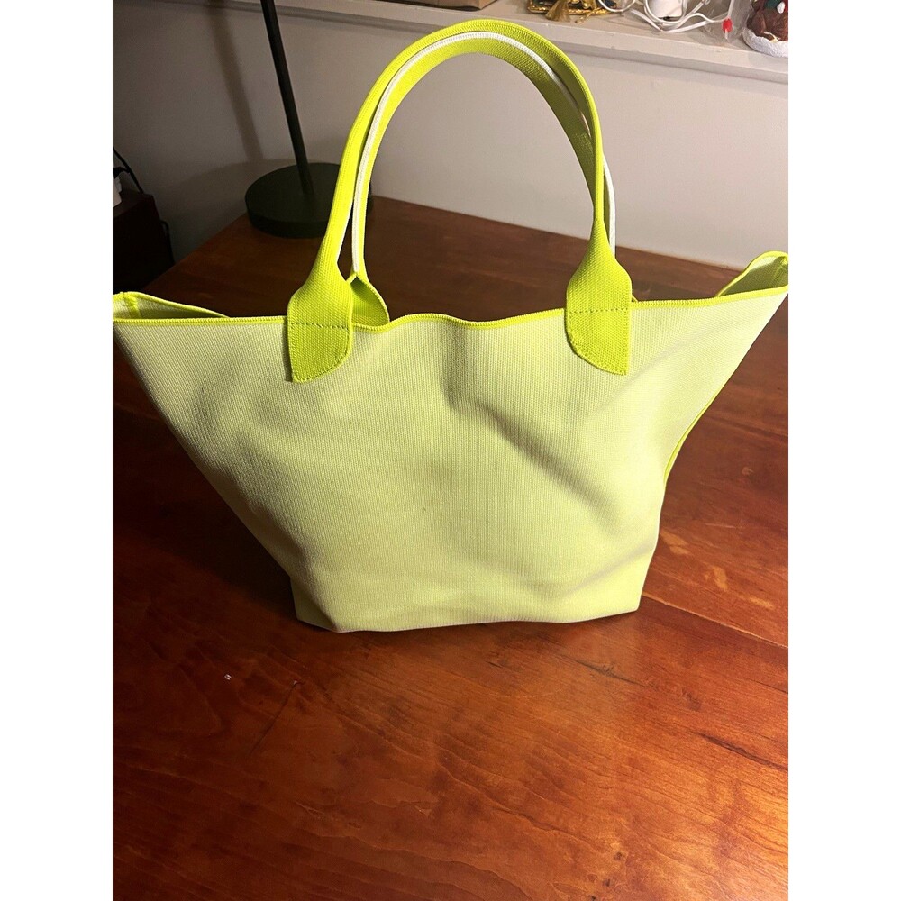 Rothy’s Women’s Yellow Tote Bag, Double Handles, Solid, Logo Accents, Trapezoid - Picture 2 of 4